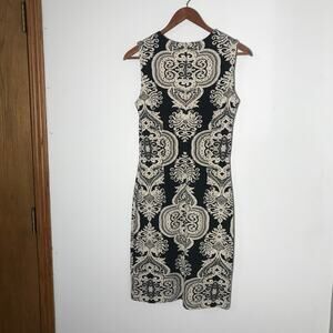 Women J McLaughlin Sheath Dress Black & White Patterned Size XS EUC!